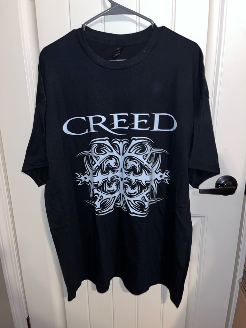 Gildan Black T-Shirt with White Creed Graphic